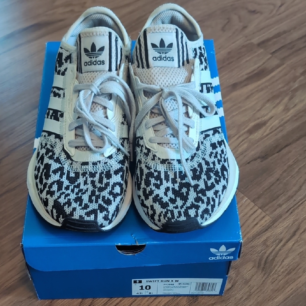 Adidas Kids Swift Run X Black and White Shoes